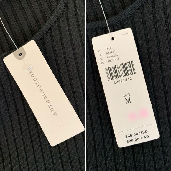 En Saison Maxime Puff Sleeve‎ Ribbed Knit Backless Tied Blouse in Black Size M - Picture 10 of 12